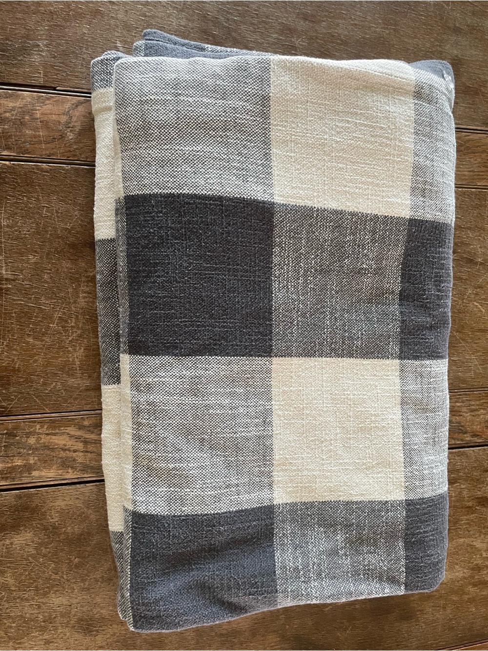 Neutral Black and Cream Check Duvet - Pottery Barn (Queen)